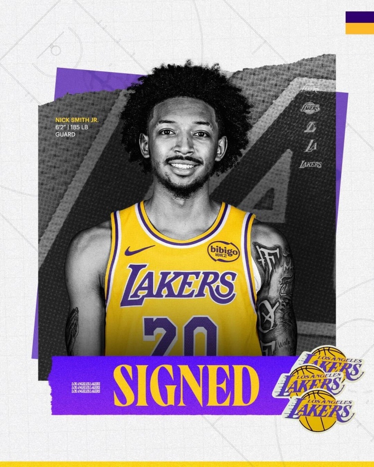 湖人季后赛前完成阵容调整 与小尼克·史密斯签下两年正式合同