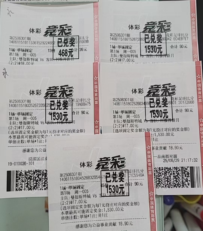 曼城2-2利雅得新月造世俱杯最大冷门，彩民3000元博冷平揽1.74万